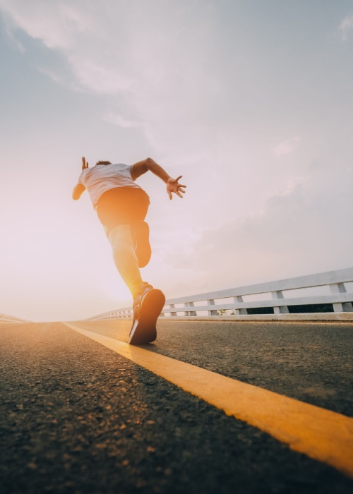man running on the road