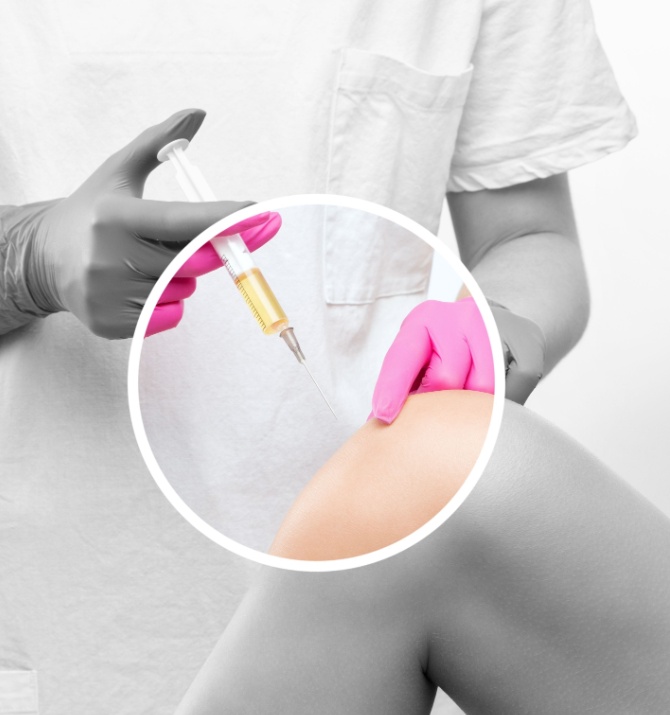 Treating knee pain with platelet-rich plasma injection.