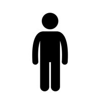 Black silhouette of a smaller person