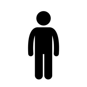 Black silhouette of a smaller person