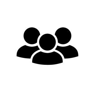 Black silhouette of a group of people representing a family