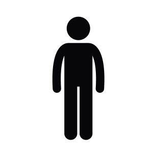 Black silhouette of an adult