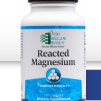 Reacted Magnesium supplement bottle